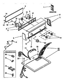 Top And Console parts for Kenmore Dryer 110.96575200 (11096575200, 110 96575200) from AppliancePartsPros.com