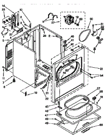 Cabinet parts for Kenmore Dryer 110.96575200 (11096575200, 110 96575200) from AppliancePartsPros.com