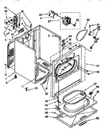 Cabinet parts for Kenmore Dryer 110.96575810 (11096575810, 110 96575810) from AppliancePartsPros.com