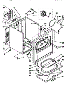 Cabinet parts for Kenmore Dryer 110.96576410 (11096576410, 110 96576410) from AppliancePartsPros.com
