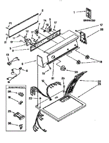 Top And Console parts for Kenmore Dryer 110.96576410 (11096576410, 110 96576410) from AppliancePartsPros.com