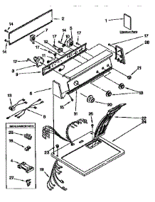 Top And Console parts for Kenmore Dryer 110.96577210 (11096577210, 110 96577210) from AppliancePartsPros.com