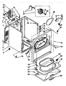 Cabinet parts for Kenmore Dryer 110.96577420 (11096577420, 110 96577420) from AppliancePartsPros.com