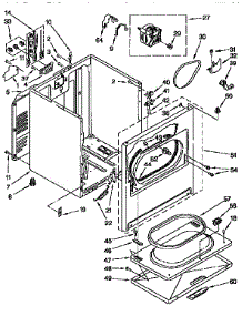 Cabinet parts for Kenmore Dryer 110.96577430 (11096577430, 110 96577430) from AppliancePartsPros.com