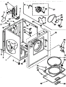 Cabinet parts for Kenmore Dryer 110.96578110 (11096578110, 110 96578110) from AppliancePartsPros.com