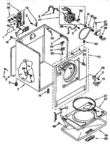 Cabinet Parts parts for Kenmore Dryer 110.96578800 (11096578800, 110 96578800) from AppliancePartsPros.com