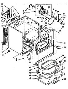 Cabinet Parts parts for Kenmore Dryer 110.96580600 (11096580600, 110 96580600) from AppliancePartsPros.com