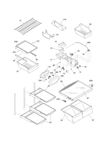 Shelves parts for Kenmore Refrigerator 253.77969801 (25377969801, 253 77969801) from AppliancePartsPros.com