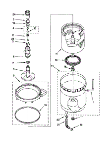 Agitator, Basket And Tub parts for Kenmore Washer Dryer Combo 110.98764792 (11098764792, 110 98764792) from AppliancePartsPros.com