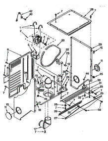 Dryer Cabinet And Motor Parts parts for Kenmore Washer Dryer Combo 110.99575800 (11099575800, 110 99575800) from AppliancePartsPros.com