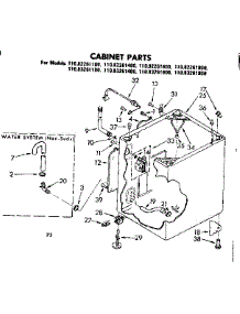 Cabinet Parts parts for Kenmore Washer 110.82261800 (11082261800, 110 82261800) from AppliancePartsPros.com