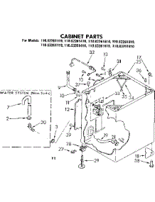 Cabinet Parts parts for Kenmore Washer 110.82261810 (11082261810, 110 82261810) from AppliancePartsPros.com