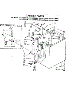 Cabinet Parts parts for Kenmore Washer 110.82270100 (11082270100, 110 82270100) from AppliancePartsPros.com