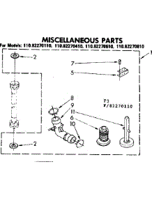 Miscellaneous Parts parts for Kenmore Washer 110.82270110 (11082270110, 110 82270110) from AppliancePartsPros.com