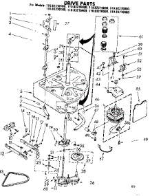 Drive Parts parts for Kenmore Washer 110.82270600 (11082270600, 110 82270600) from AppliancePartsPros.com