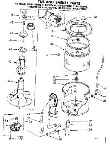 Tub And Basket Parts parts for Kenmore Washer 110.82270800 (11082270800, 110 82270800) from AppliancePartsPros.com