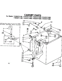 Cabinet Parts parts for Kenmore Washer 110.82271600 (11082271600, 110 82271600) from AppliancePartsPros.com