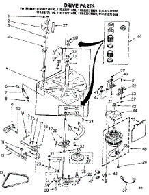 Drive Parts parts for Kenmore Washer 110.82271600 (11082271600, 110 82271600) from AppliancePartsPros.com
