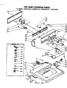 Top And Console Parts parts for Kenmore Washer 110.82271610 (11082271610, 110 82271610) from AppliancePartsPros.com
