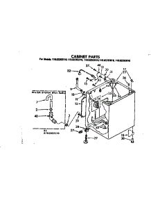 Cabinet Parts parts for Kenmore Washer 110.82283110 (11082283110, 110 82283110) from AppliancePartsPros.com