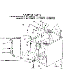Cabinet Parts parts for Kenmore Washer 110.82283120 (11082283120, 110 82283120) from AppliancePartsPros.com