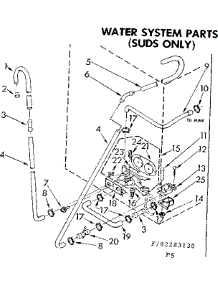 Water System Parts Suds Only parts for Kenmore Washer 110.82283130 (11082283130, 110 82283130) from AppliancePartsPros.com