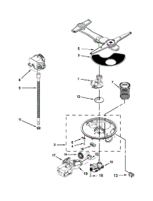 Pump And Motor Parts parts for Kenmore Dishwasher 665.12769K311 (66512769K311, 665 12769K311) from AppliancePartsPros.com