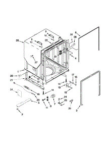 Tub And Frame Parts parts for Kenmore Dishwasher 665.12776K311 (66512776K311, 665 12776K311) from AppliancePartsPros.com