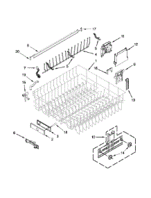 Upper Rack And Track Parts parts for Kenmore Dishwasher 665.12779K312 (66512779K312, 665 12779K312) from AppliancePartsPros.com