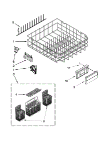 Lower Rack Parts parts for Kenmore Dishwasher 665.12782K311 (66512782K311, 665 12782K311) from AppliancePartsPros.com