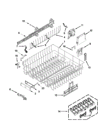 Upper Rack And Track Parts parts for Kenmore Dishwasher 665.12782K312 (66512782K312, 665 12782K312) from AppliancePartsPros.com