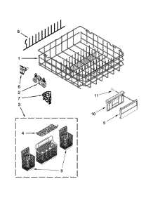 Lower Rack Parts parts for Kenmore Dishwasher 665.12782K313 (66512782K313, 665 12782K313) from AppliancePartsPros.com