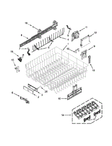 Upper Rack And Track Parts parts for Kenmore Dishwasher 665.12782K313 (66512782K313, 665 12782K313) from AppliancePartsPros.com