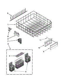 Lower Rack Parts parts for Kenmore Dishwasher 665.12783K310 (66512783K310, 665 12783K310) from AppliancePartsPros.com