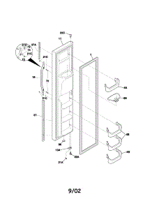 Freezer Door parts for Kenmore Refrigerator 253.52624201 (25352624201, 253 52624201) from AppliancePartsPros.com