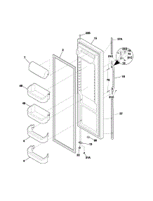 Refrigerator Door parts for Kenmore Refrigerator 253.52634200 (25352634200, 253 52634200) from AppliancePartsPros.com