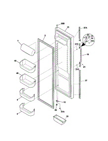 Refrigerator Door parts for Kenmore Refrigerator 253.52649301 (25352649301, 253 52649301) from AppliancePartsPros.com