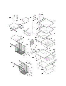 Shelves parts for Kenmore Refrigerator 253.53223301 (25353223301, 253 53223301) from AppliancePartsPros.com