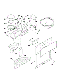 Dispenser parts for Kenmore Refrigerator 253.53322303 (25353322303, 253 53322303) from AppliancePartsPros.com
