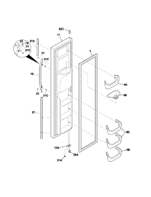 Freezer Door parts for Kenmore Refrigerator 253.53322303 (25353322303, 253 53322303) from AppliancePartsPros.com