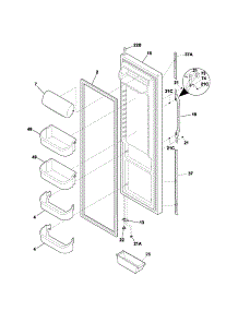 Refrigerator Door parts for Kenmore Refrigerator 253.53324303 (25353324303, 253 53324303) from AppliancePartsPros.com