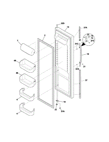 Refrigerator Door parts for Kenmore Refrigerator 253.53614300 (25353614300, 253 53614300) from AppliancePartsPros.com