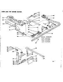 Oven And Top Burner Section parts for Kenmore Range 119.7457620 (1197457620, 119 7457620) from AppliancePartsPros.com