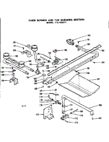 Oven Burner And Top Burner Section parts for Kenmore Range 119.7458311 (1197458311, 119 7458311) from AppliancePartsPros.com