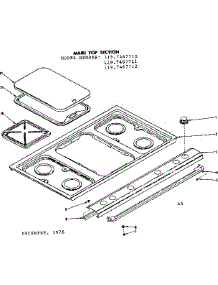 Main Top Section parts for Kenmore Range 119.7467710 (1197467710, 119 7467710) from AppliancePartsPros.com