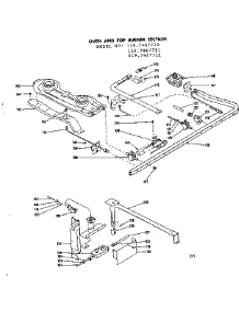 Oven And Top Burner Section parts for Kenmore Range 119.7467710 (1197467710, 119 7467710) from AppliancePartsPros.com