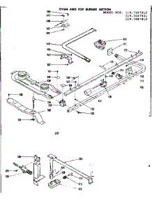 Oven And Top Burner Section parts for Kenmore Range 119.7487811 (1197487811, 119 7487811) from AppliancePartsPros.com