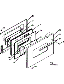 Oven Door parts for Kenmore Range 119.7498311 (1197498311, 119 7498311) from AppliancePartsPros.com