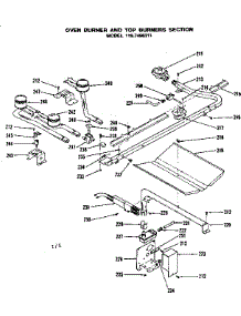 Oven Burner And Top Burner Section parts for Kenmore Range 119.7498311 (1197498311, 119 7498311) from AppliancePartsPros.com