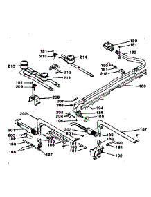 Oven Burner And Top Burners Section parts for Kenmore Range 119.7498790 (1197498790, 119 7498790) from AppliancePartsPros.com